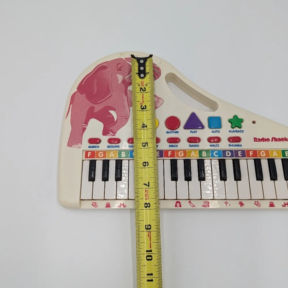 Vintage Radio Shack Kids Musical Keyboard Toy Elephant Battery Operated Works